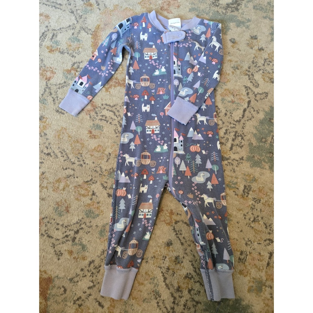 Hanna Anderson Organic Cotton Pjs Zippy Sleeper Zip Up Magic Village Cinderella